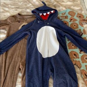 3 fleece zip up onesies carter